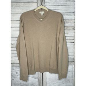Banana Republic Men's Merino Wool Lightweight V Neck Sweater Beige XL